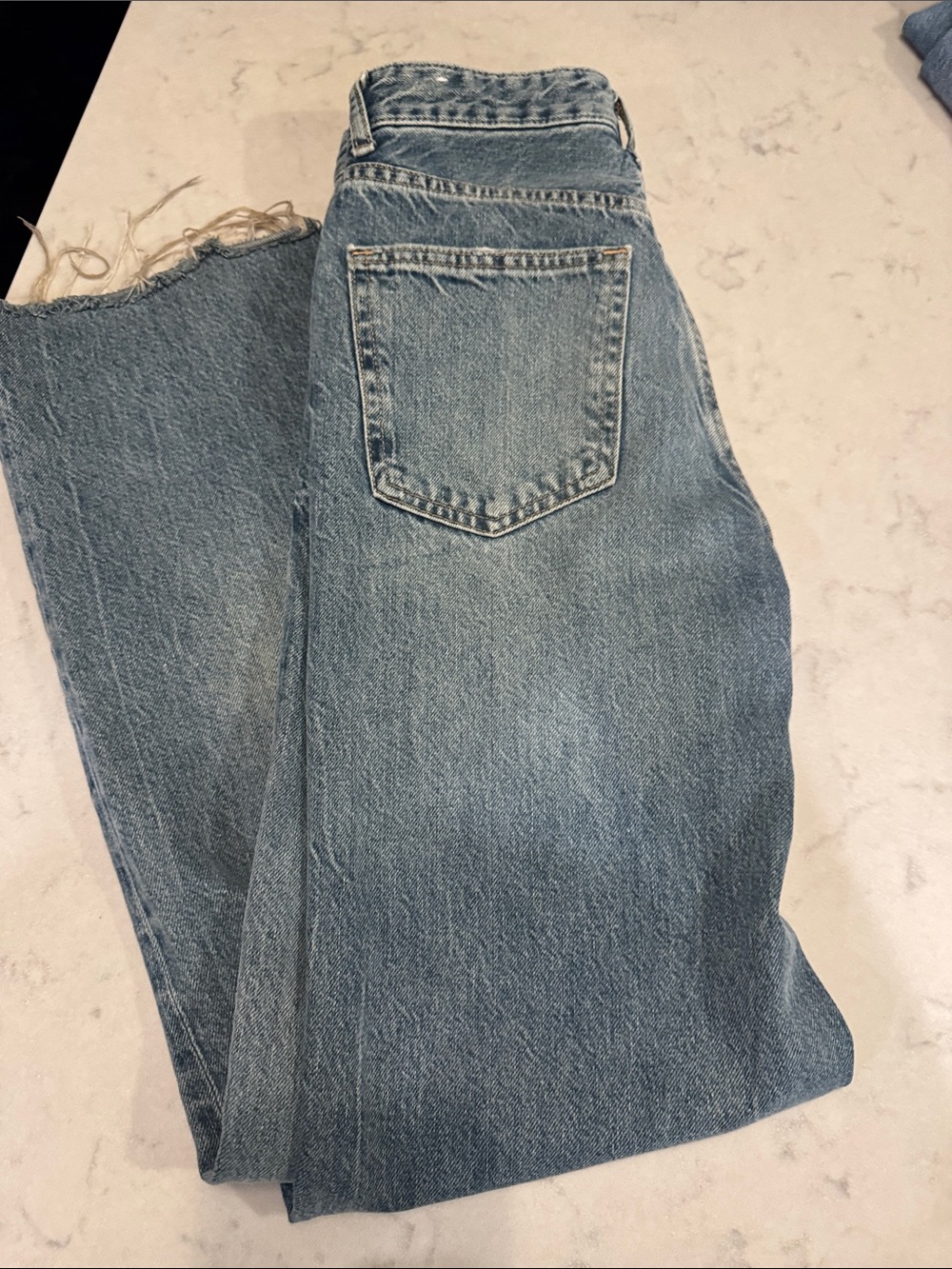Zara high waist wide leg jeans, raw hem - Picture 9 of 9